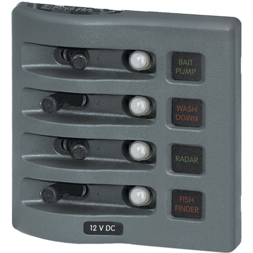 Weatherdeck Breaker Panel 12VAC 4 Pos Gray