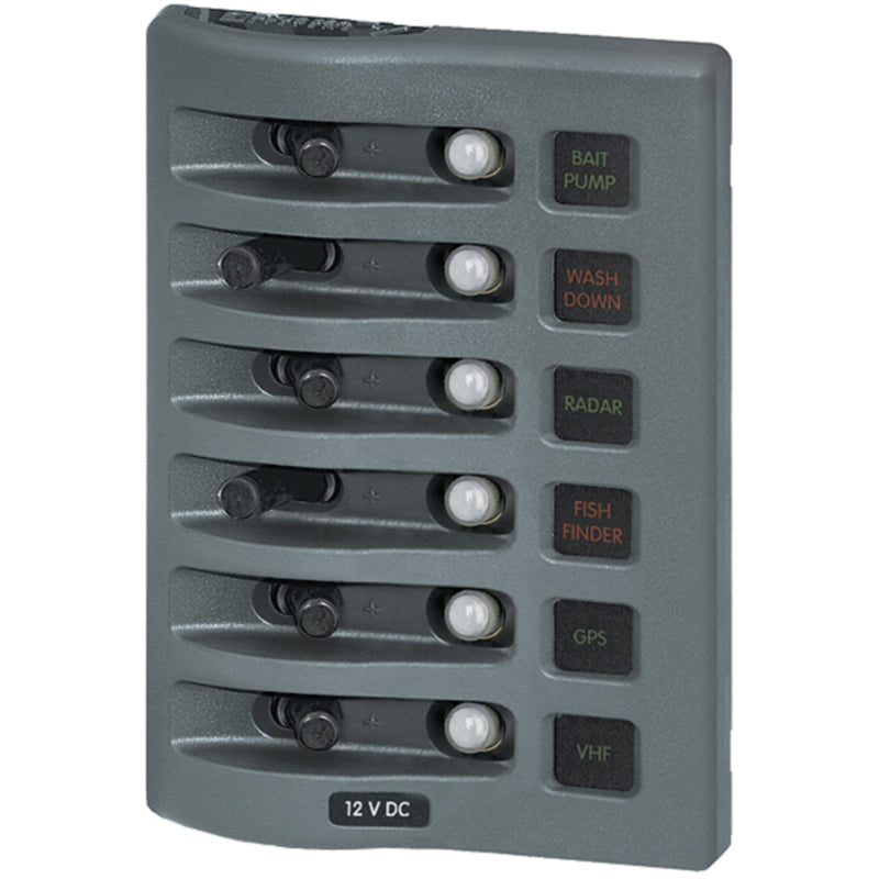 Weatherdeck Breaker Panel 12VAC 6 Pos Gray