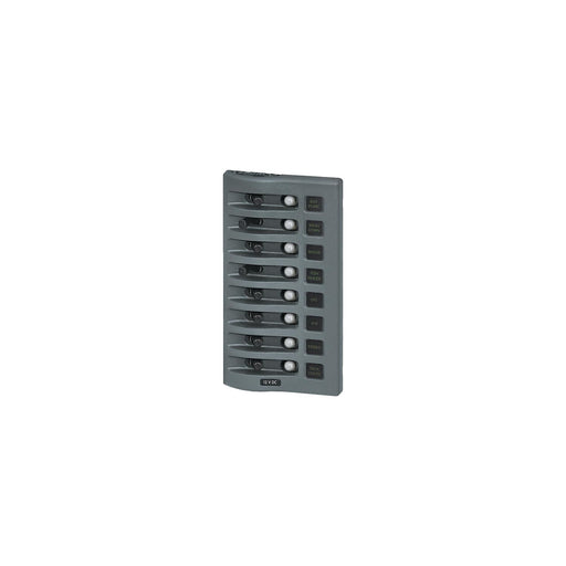 Blue Sea Systems 4378 WeatherDeck 12V DC 8 Position Waterproof Circuit Breaker Panel, Gray