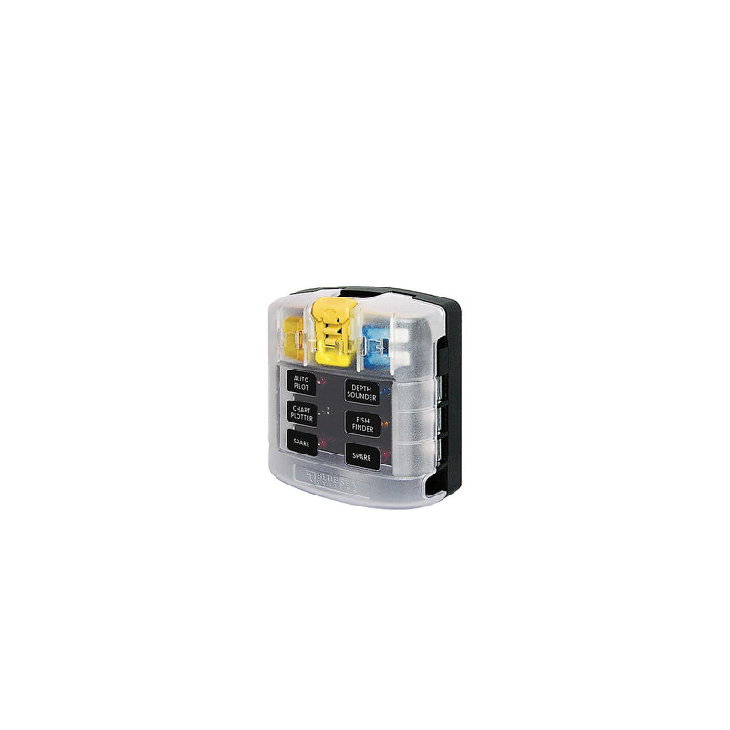 Blue Sea Systems 5028 ST Blade Common Source ATO/ATC Fuse Block - 6 Circuits with Cover