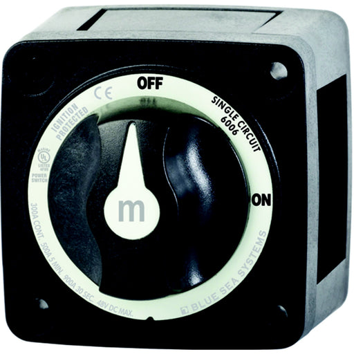 Blue Sea 606200 Battery Switch Mini 4-Position w/Knob, Black