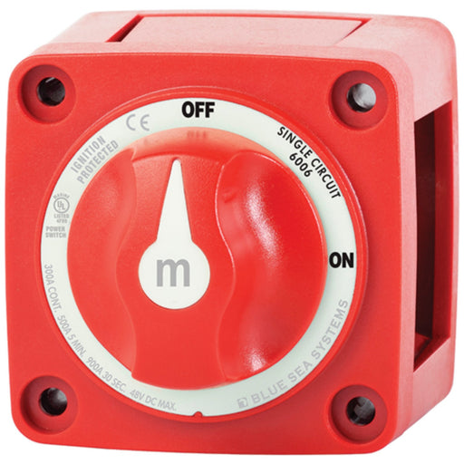Blue Sea 6006 Battery Switch Mini On/Off w/Knob, Red