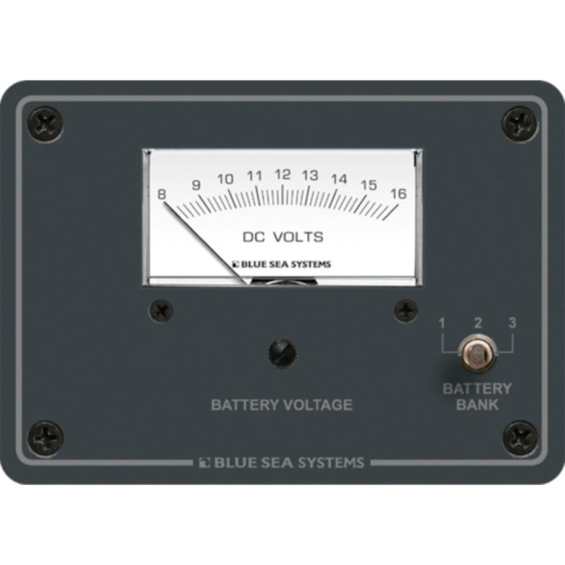 Blue Sea Systems 8015 DC Analog Voltmeter Panel - 8 to 16V DC