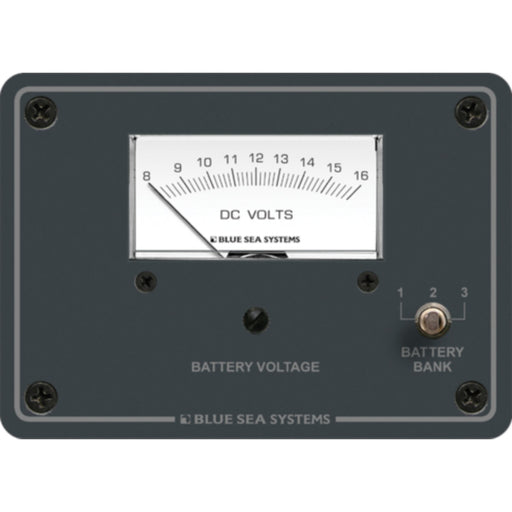 Blue Sea Systems 8015 DC Analog Voltmeter Panel - 8 to 16V DC