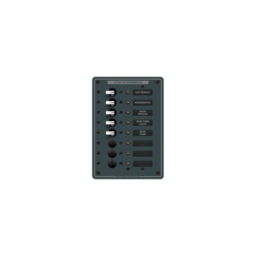 Blue Sea Systems 8023 Traditional Metal DC Circuit Breaker Panel - 8 Positions