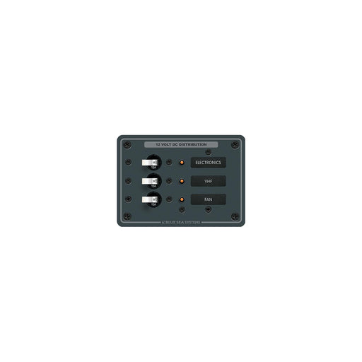 Blue Sea Systems 8025 Traditional Metal DC Circuit Breaker Panel - 3 Positions