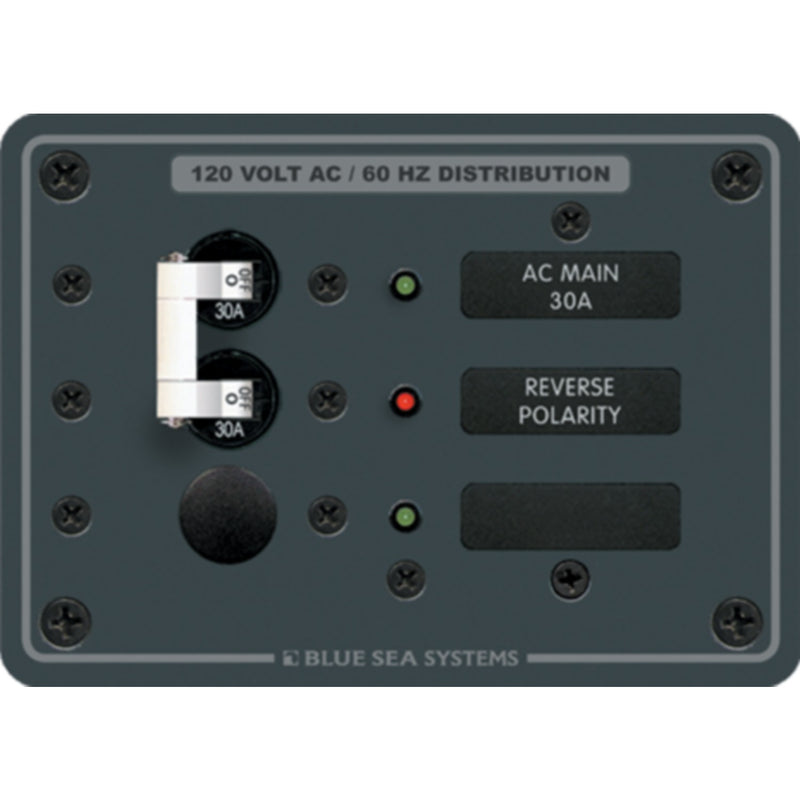 Blue Sea Systems 8029 Traditional Metal Panel AC Main + 1 Position