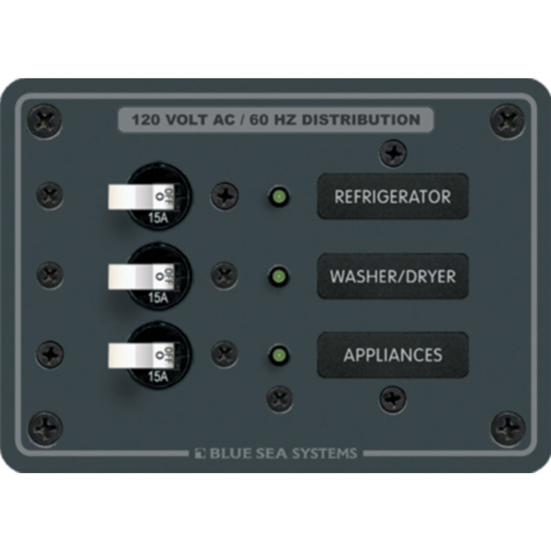 Blue Sea Systems 8058 120V AC 3 Position Circuit Breaker Panel