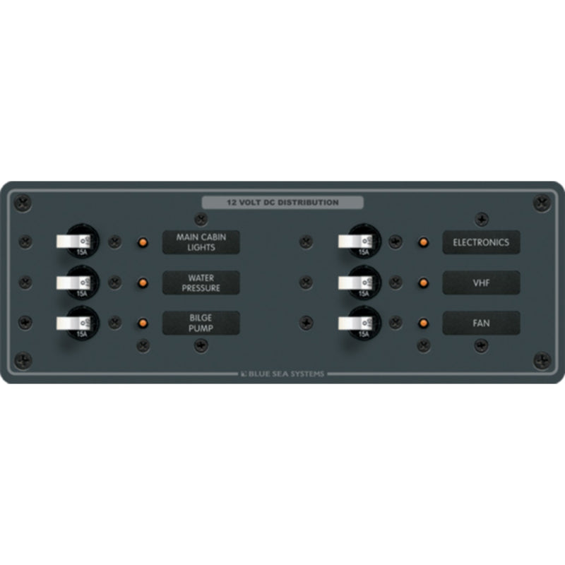 Blue Sea Systems 8096 DC 6 Position Circuit Breaker Panel
