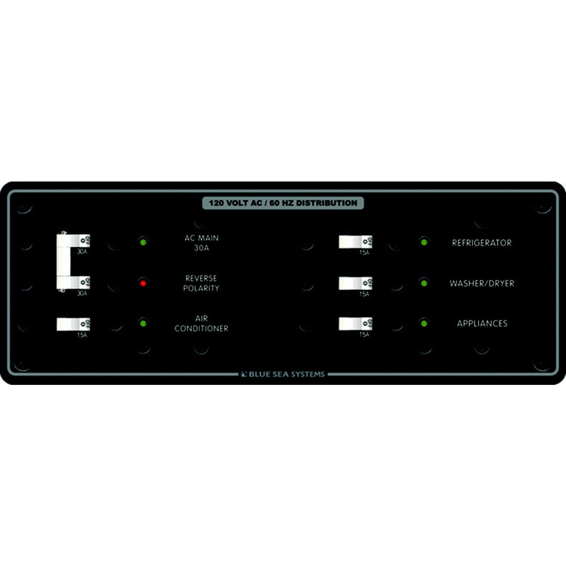 Blue Sea Systems AC Main Branch Circuit Breaker Panel, Main + 4