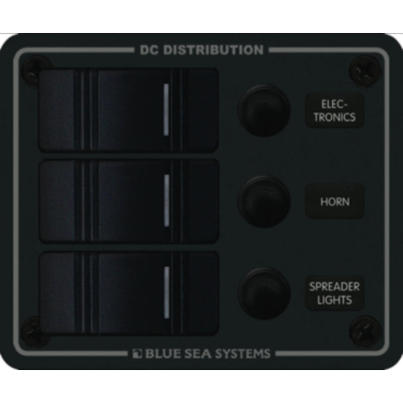 Blue Sea Systems Contura Water Resistant 12V DC 3 Position Circuit Breaker Panel