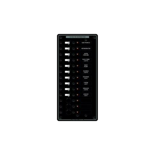 Blue Sea Systems 8376 Traditional Metal DC Circuit Breaker Panel - 13 Positions