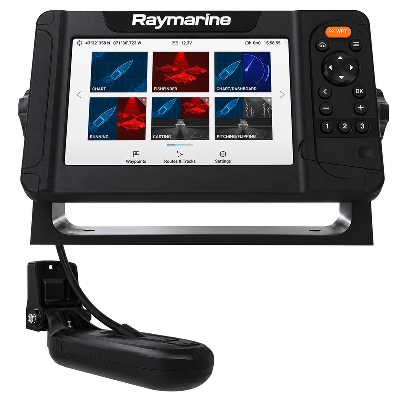 Raymarine Element 7" HV – Touchscreen Chartplotter with HV-100 HyperVision Transducer | North America | RAY-E70532-00-102