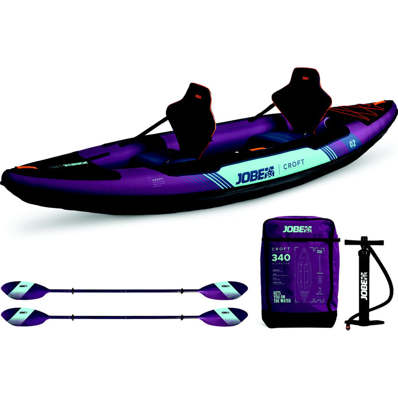 Jobe 600025001PCS Croft Inflatable Kayak Package 11 ft 2") length X 35" width