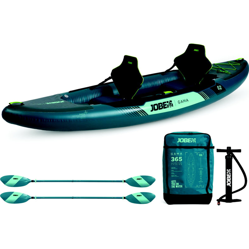 Jobe 600025002PCS Gama Inflatable Kayak Package, 11ft11" length x 37" width, Atlantic Green