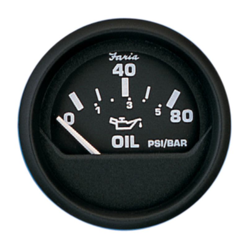Faria 12803 Euro 2" Oil Pressure Gauge 80 PSI