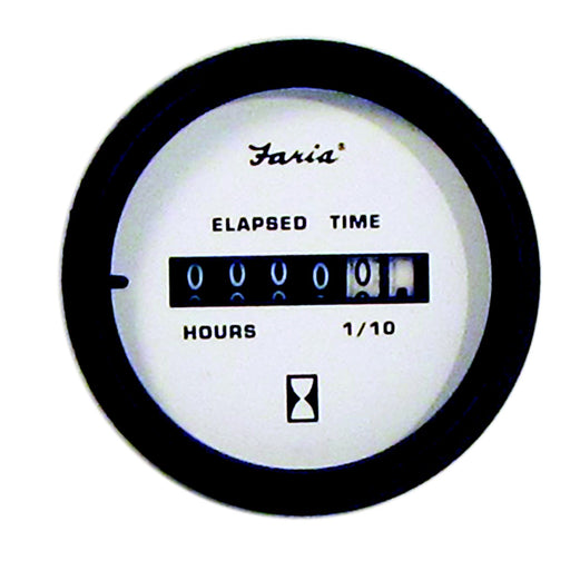 Faria Euro 2" Hourmeter Gauge (10,000 hrs) (12-32VDC)