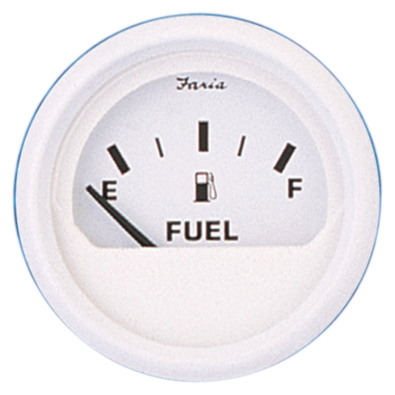Faria Dress White 2" Fuel Level Gauge (E-1/2-F)