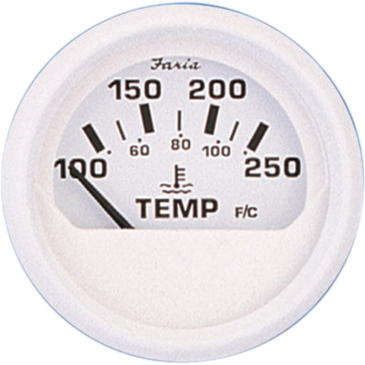 Faria Dress White 2" Water Temperature Gauge (100-250F)