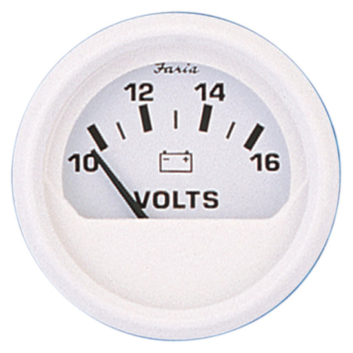Faria Dress White 2" Voltmeter Gauge (10-16 VDC)