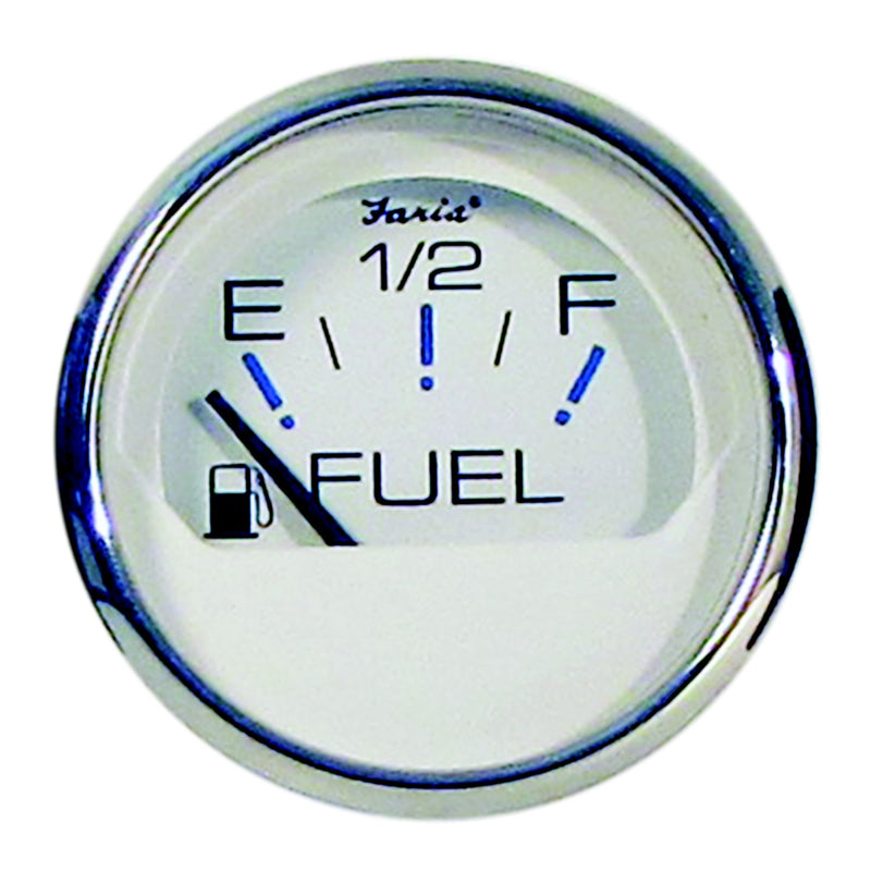Faria Chesapeake SS White 2" Gauge - Fuel Level Gauge (E-1/2-F)