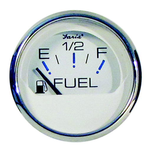 Faria Chesapeake SS White 2" Gauge - Fuel Level Gauge (E-1/2-F)