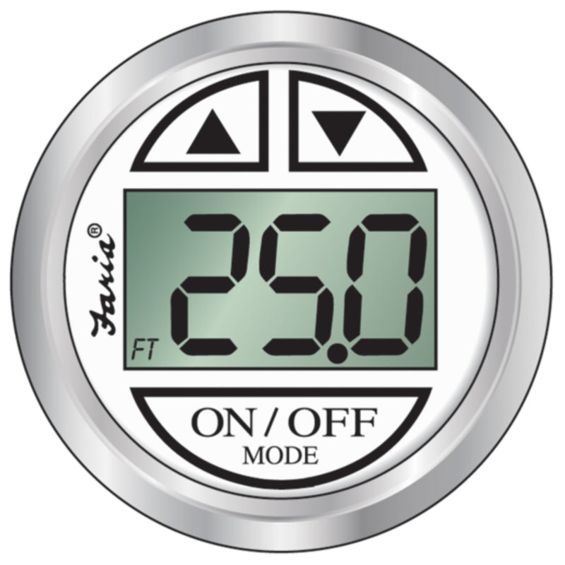 Faria Digital Depth Sounder, Chesapeake SS White w/Transom Transducer