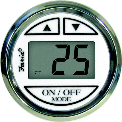 Faria Digital Depth Sounder, Chesapeake SS White w/In-Hull Transducer