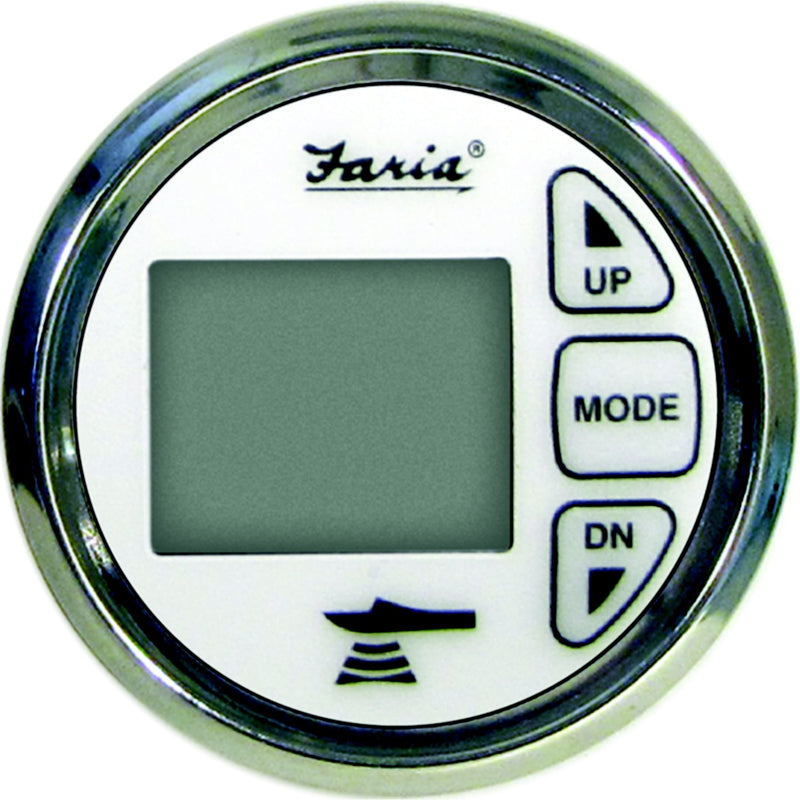 Faria In-Dash Dual Temperature Digital Depth Sounder With Transom Mounted Transducer and Temperature Sender - Chesapeake SS
