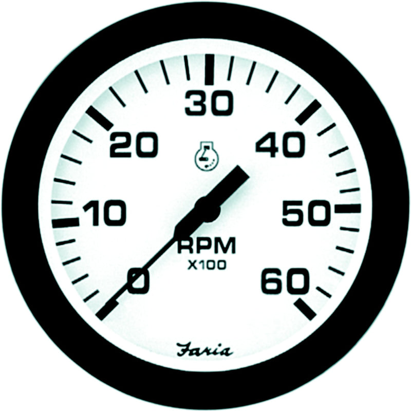 Faria Euro 4" Gauge - 6000 RPM Tachometer (Gas) (Inboard & I/O)