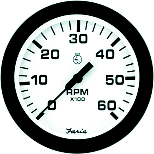 Faria Euro 4" Gauge - 6000 RPM Tachometer (Gas) (Inboard & I/O)