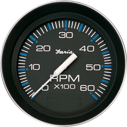 Faria Coral Black 4" Gauge - 6000 RPM Tachometer (Gas) (Inboard & IO)