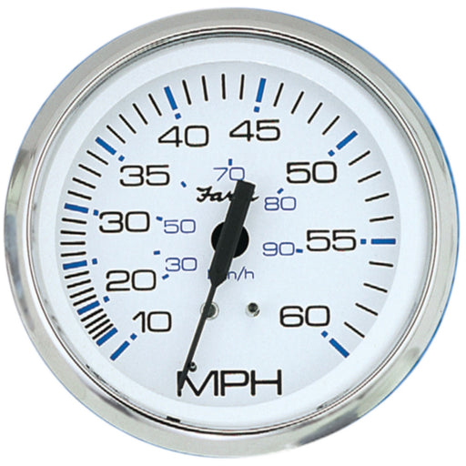 Faria Chesapeake SS White 4" Gauge - Speedometer, 60 MPH
