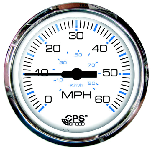 Faria 33839 Chesapeake SS White 4" Gauge - 60 MPH GPS Speedometer