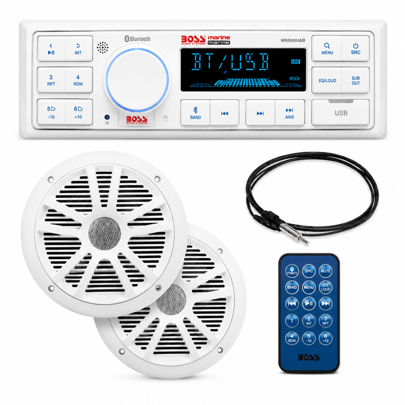 Boss Audio MCK500WB6 Sigle-Din Mech-Less Multimedia Player W/Speakers