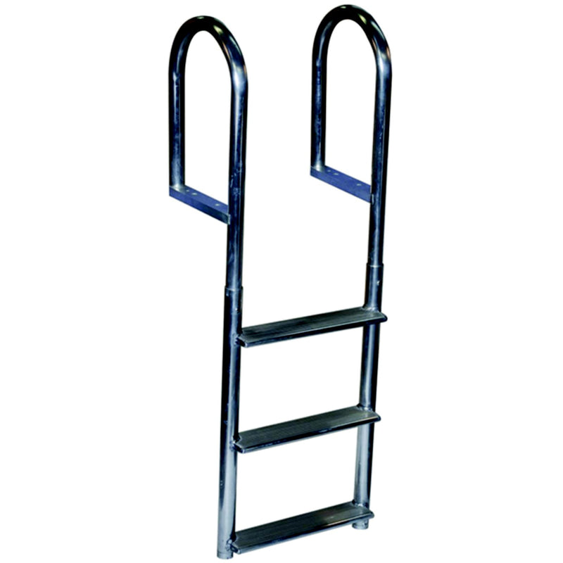 Dock Edge DE2044F Welded Aluminum Fixed Wide 4-Step Ladder