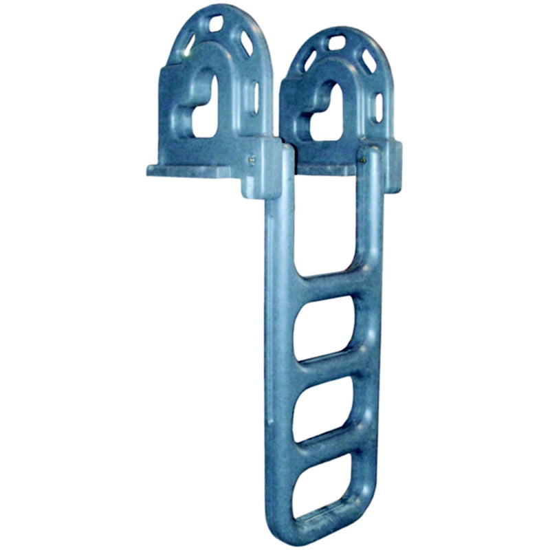 Dock Edge Polyethylene Flip Up Dock Ladder 4 Step Grey