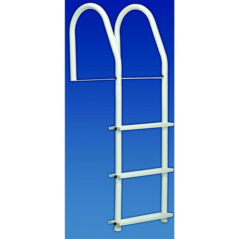 Dock Edge DE2104F Bright White Howell Galvalume Fixed Dock Ladder With Hardware