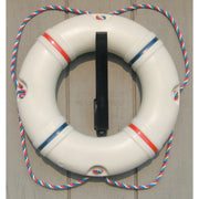 Dock Edge DE58421F Recreational Decorative Ring Buoy 19" White With Red/White/Blue Rope