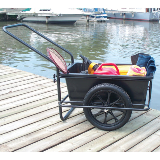 Dock Edge DE90605F Powder Coated Steel Frame iCart Dock Cart With Removable Poly Bucket & Solid Tires