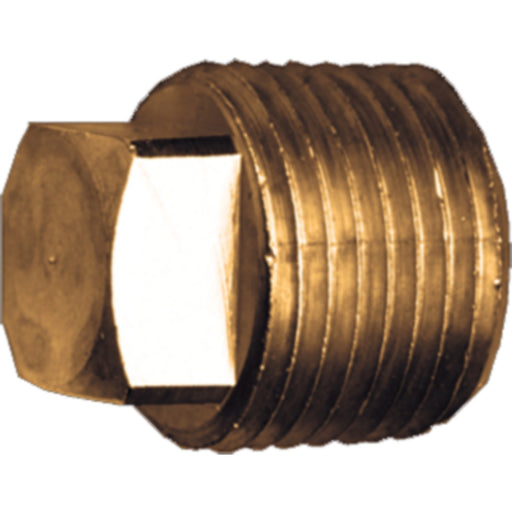 Fairview 109B Brass Square Head Pipe Plug, 1/4" FPT