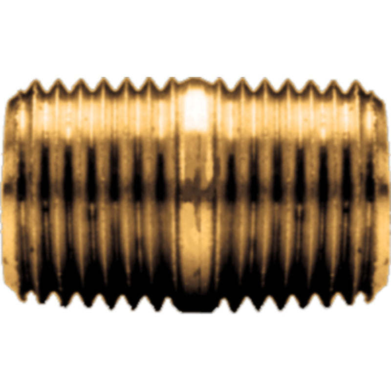 Fairview 112B Brass Close Nipple, 1/4" NPT