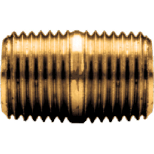 Fairview 112B Brass Close Nipple, 1/4" NPT