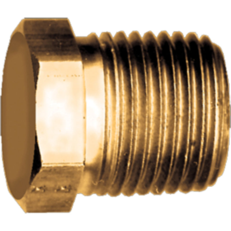Fairview 121A Brass Hex Head Pipe Plug, 1/8" NPT, CORED