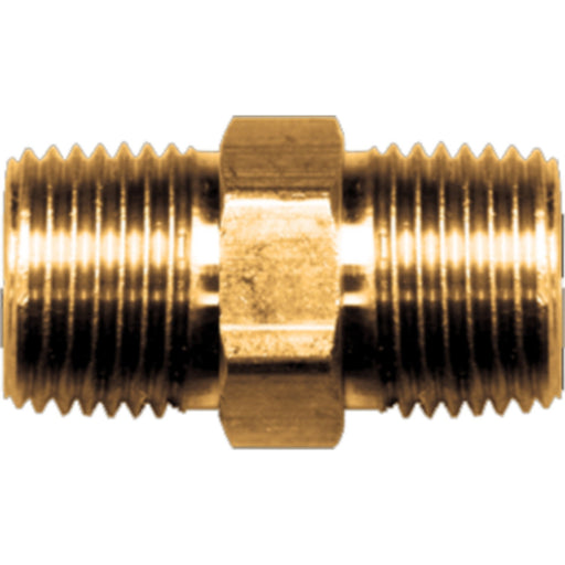 Fairview 122B Brass Hex Nipple, 1/4" NPT