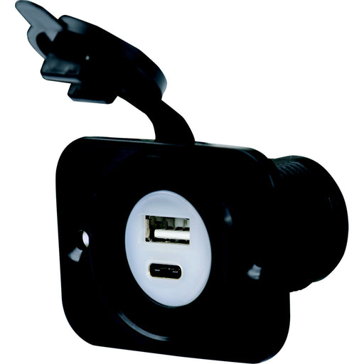 Marinco 12VDUSBAC SeaLink Deluxe Dual USB-A/C Charger Receptacle 12-24V