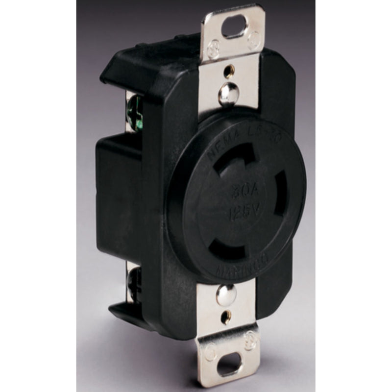 Marinco 3-Wire 30 Amp/125V Locking Charging/Trolling System Receptacle