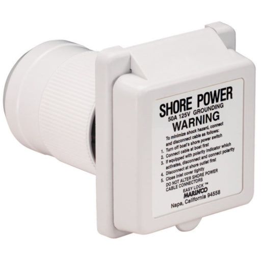 Marinco 50 Amp 125V Power Inlet With Stainless Steel Trim