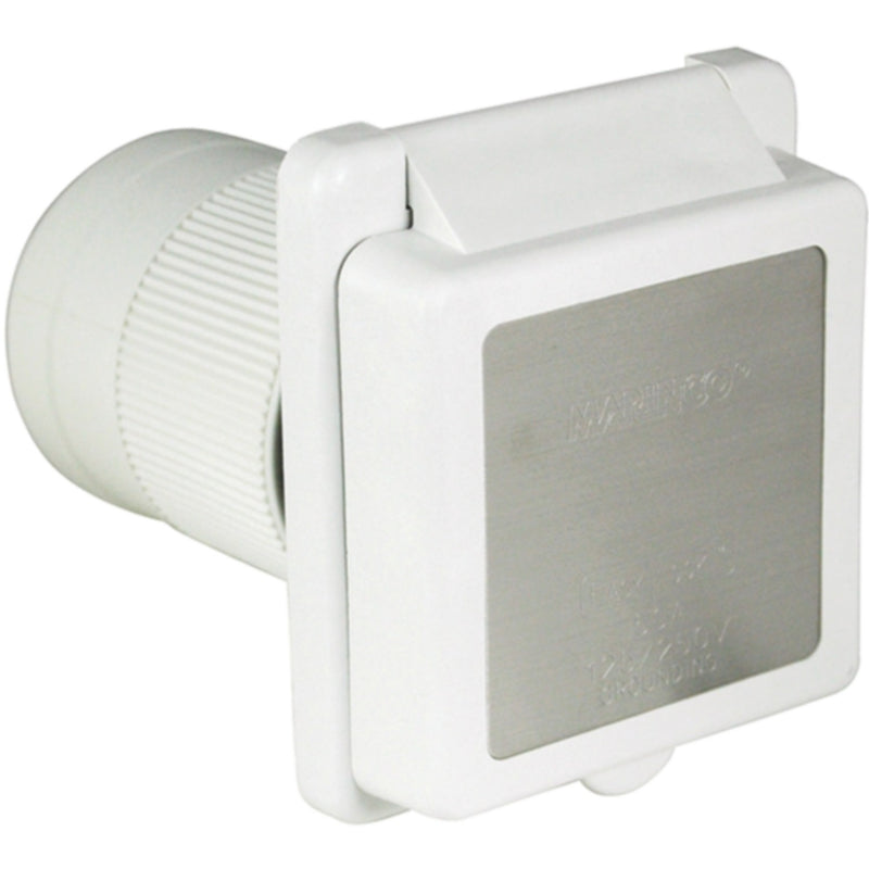 Marinco 50 Amp 125V Power Inlet With Stainless Steel Trim