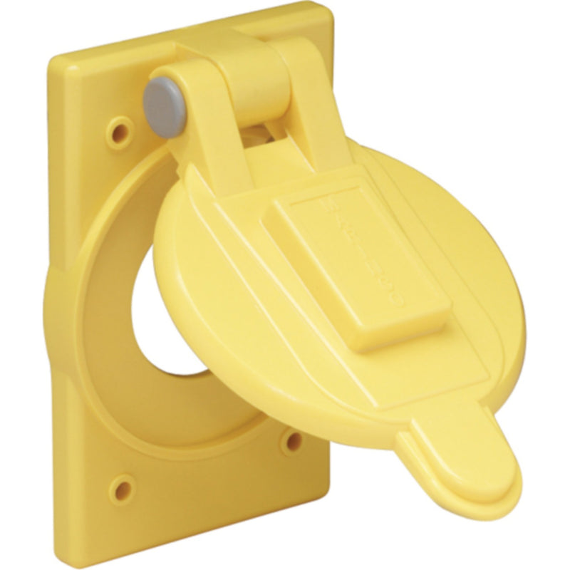 Marinco 7420CR Yellow Polycarbonate Weatherproof Cover Fits 15A, 20A & 30A Single Receptacles